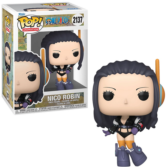 Nico Robin #2137 One Piece Egghead Island Funko Pop! in box and out of box showing futuristic outfit