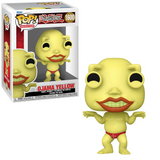Ojama Yellow Funko Pop #1600 shown both inside the box and displayed out of the box side by side
