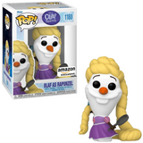 Olaf as Rapunzel #1180 Disney Frozen Amazon Exclusive Funko Pop! figure in and out of box
