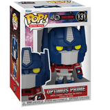 Optimus Prime #131 Transformers G1 40th Funko Pop inside the box.