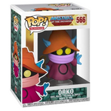 Orko #566 Masters of the Universe Funko Pop displayed inside the box, front view
