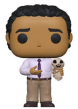 Oscar Martinez #1173 Funko Pop from The Office with scarecrow doll — loose figure front view