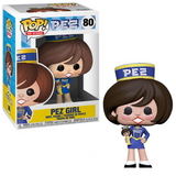 PEZ Girl #80 PEZ Funko Pop Ad Icons Brunette vinyl figure in box and out of box holding PEZ dispenser