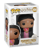 Parvati Patil #100 Harry Potter Funko Pop displayed inside the box, front view