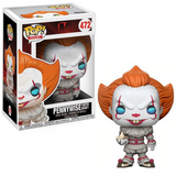 Pennywise With Boat #472 IT Funko Pop Movies figure in box and out of box