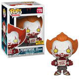 Pennywise with Skateboard #778 IT Chapter 2 Funko Pop Hot Topic Exclusive figure in box and out of box