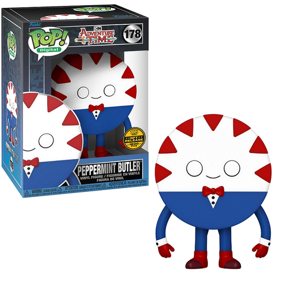 Peppermint Butler #176 Adventure Time Funko Pop — Digital Release LE 1600, figure shown in-box and out-of-box