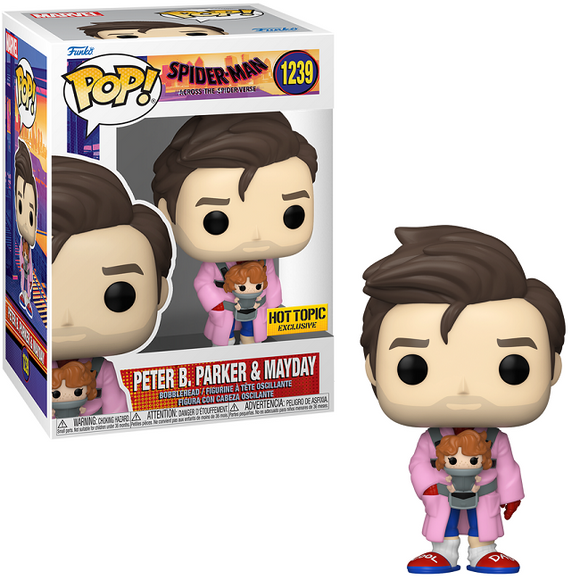 Peter B. Parker & Mayday #1239 Spider-Verse Funko Pop Hot Topic Exclusive in box and out of box