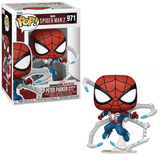 Peter Parker Advanced Suit 2.0 Funko Pop #971 shown in-box and out of box