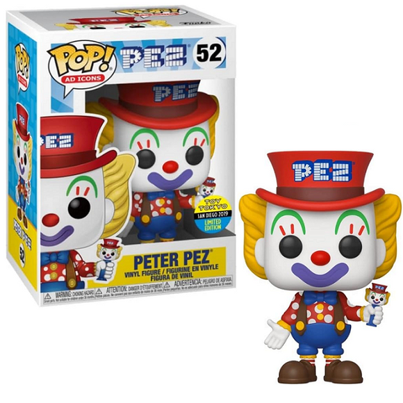 Peter Pez #52 - PEZ Funko Pop! Ad Icons [Red Hat Blue Pants 2019 SDCC Toy Tokyo Limited Edition]