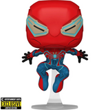 Peter Parker Velocity Suit #974 Marvel Spider-Man Funko Pop EE Exclusive figure out of box on stand