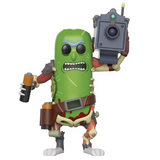 Pickle Rick with Laser #332 Funko Pop! figure shown out of the box, front view