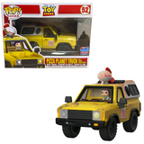 Pizza Planet Truck with Buzz Lightyear #52 Funko Pop shown in-box and out-of-box, front view