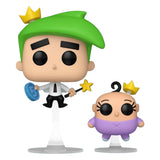 Cosmo & Poof #1691 Funko Pop out of box with Cosmo floating and holding baby Poof