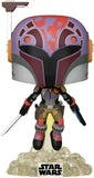Sabine Wren #547 Funko Pop out of box in Mandalorian armor pose