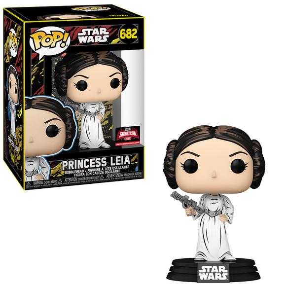 Princess Leia #682 Star Wars Retro Style Funko Pop in box and out of box