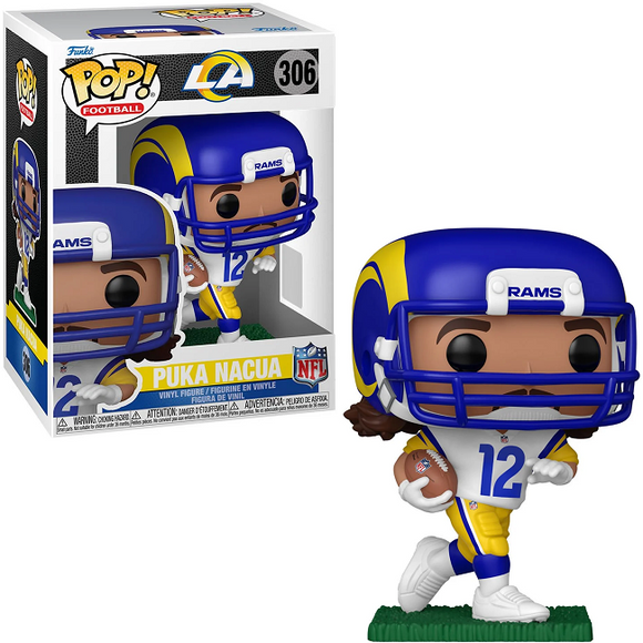 Puka Nacua #306 NFL Rams Funko Pop in box and out of box