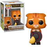 Puss in Boots #1596 Shrek 30th Funko Pop! Movies figure shown in box and out of box.