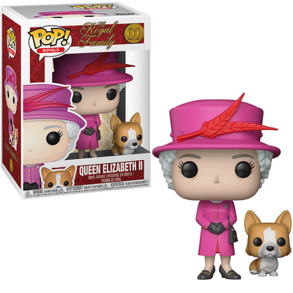 Queen Elizabeth II #01 Funko Pop Royals with corgi figure in and out of box