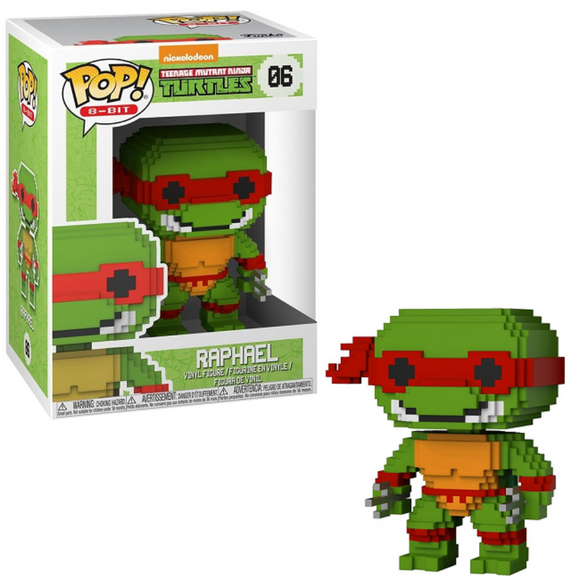 Raphael 8-Bit #06 TMNT Funko Pop in box and out of box pixel-style figure