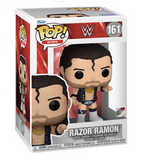 Razor Ramon #161 WWE Funko Pop inside the box.