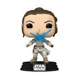 Rey #434 Star Wars Funko Pop with 2 lightsabers out of box