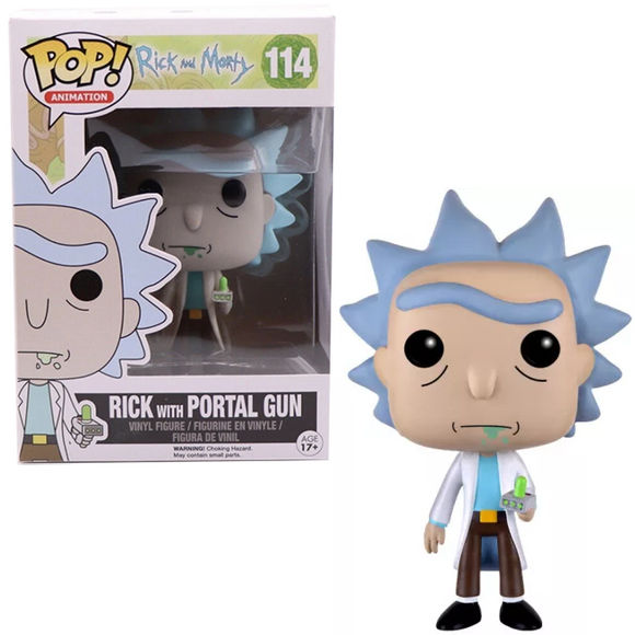 Rick with Portal Gun #114 Funko Pop! in box and out of box