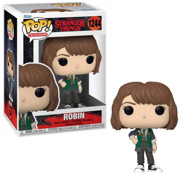 Robin #1244 Stranger Things Funko Pop figure shown in and out of the box