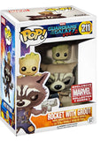 Rocket With Groot #211 Funko Pop in box with Marvel Collector Corps Exclusive sticker
