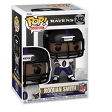 Roquan Smith #242 Funko Pop! displayed inside the box, front view