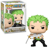 Roronoa Zoro #1775 One Piece Funko Pop Animation shown in and out of box
