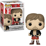 Rowdy Roddy Piper #147 WWE Funko Pop shown in-box and out-of-box, front view