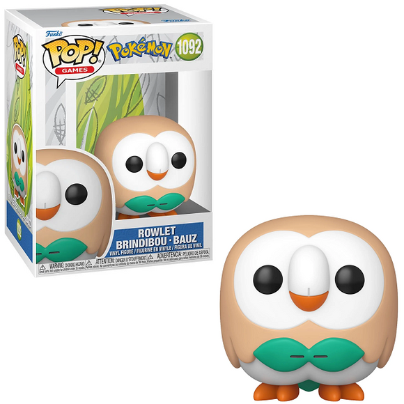 Rowlet #1092 Pokémon Funko Pop in box and out of box