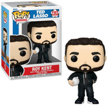 Roy Kent #1353 Funko Pop from Ted Lasso standing in a black tracksuit with soccer ball