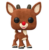 Rudolph #1260 Rudolph the Red-Nosed Reindeer Funko Pop Movies Flocked Amazon Exclusive figure out of box front view