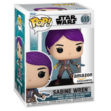 Sabine Wren #655 Funko Pop inside collector box with Amazon Exclusive branding