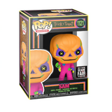 Sam #1121 Trick r Treat Funko Pop Movies Blacklight Hot Topic Exclusive displayed in the box.