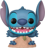 Stitch in Sand #1566 Funko Pop out of box from Lilo & Stitch sitting in sand