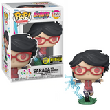 Sarada with Sharingan #1358 Boruto Funko Pop Glow in the Dark Entertainment Earth Exclusive vinyl figure in box and out of box