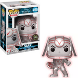 Sark #490 Funko Pop! GITD Chase Edition shown in and out of the box with metallic finish and light-up glow features