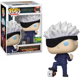 Satoru Gojo With Defeated Jogo #1608 Funko Pop Jujutsu Kaisen 2024 SDCC Sticker exclusive in box and out of box