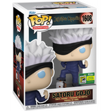 Satoru Gojo With Defeated Jogo #1608 Funko Pop Jujutsu Kaisen 2024 SDCC Sticker exclusive in box