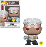 Scar #1486 Fullmetal Alchemist Brotherhood GITD EE Exclusive Funko Pop Animation figure in box and out of box