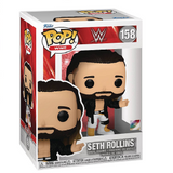 Seth Rollins #158 WWE Funko Pop With Coat inside the box.