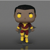 Shazam #1277 Fury of the Gods glow-in-the-dark Chase Funko Pop! with red and gold suit out of box with glow