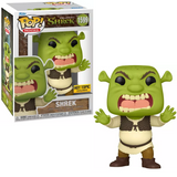 Shrek #1599 Hot Topic Exclusive Funko Pop shown in and out of the box.