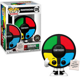 Simon #129 90’s Capsule Series Funko Pop Retro Toys GITD Chase shown in and out of the box.