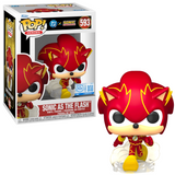 Sonic as The Flash #593 DC x Sonic Funko Pop! shown in and out of box
