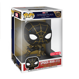 Spider-Man Black & Gold Suit #921 10-inch Funko Pop displayed inside the box, front view