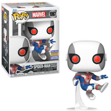 Spider-Man Bug-Eyes Armor #1067 Marvel Funko Pop Winter Convention Exclusive figure in box and out of box